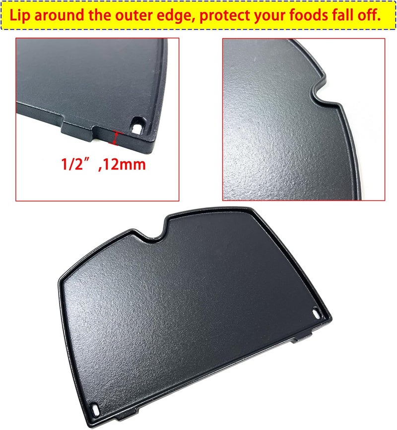 Direct Store DC136 6558 Cast Iron Cooking Griddle for Weber Q100 Q1000, Q120 Q1200 Series Gas Grills Parts, 12.6 x 8.5 x 0.5 Inches, Replace for Weber Q1200 Grill Accessories - Image 3